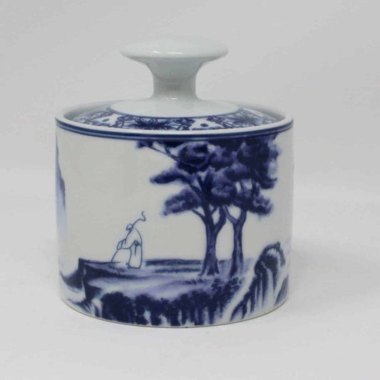 Sugar Bowl with Lid, CHINA, Canton Blue, Vintage
