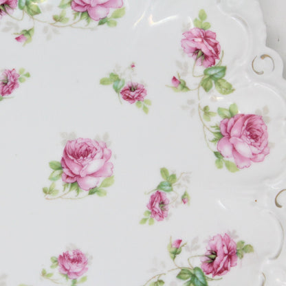 Decorative Bowl, M & Z Austria, Pink Roses, Antique