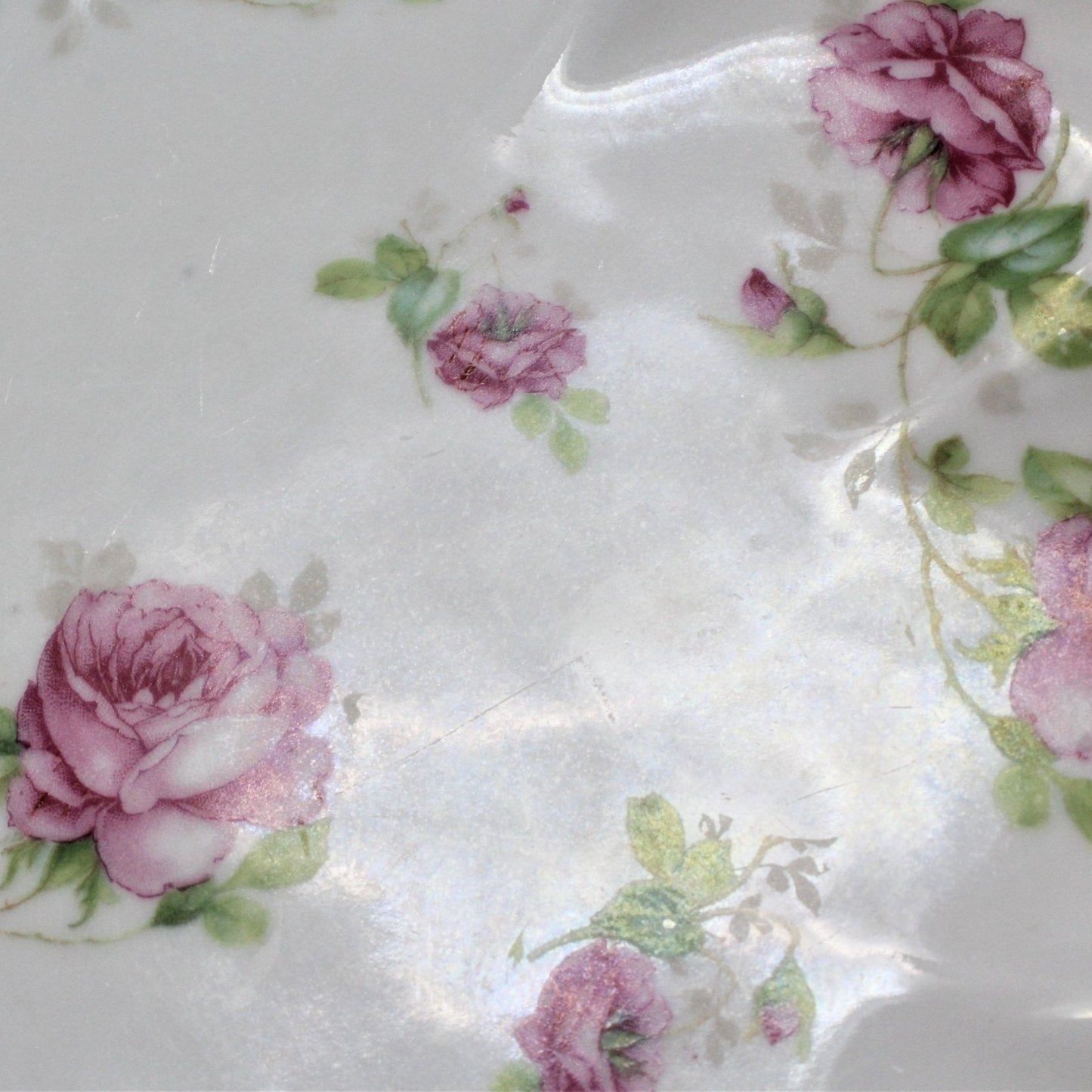 Decorative Bowl, M & Z Austria, Pink Roses, Antique