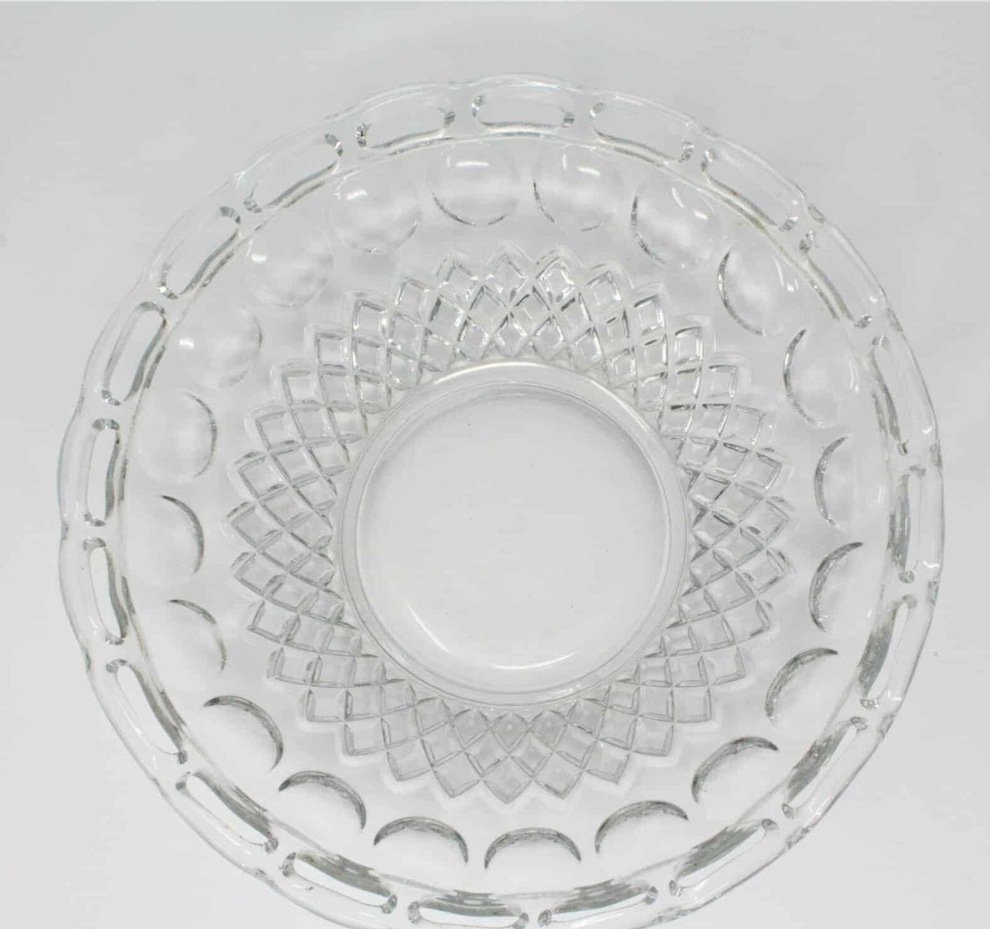 Bowl, McKee Glass, Colonial Band / Plymouth Thumbprint Clear, Vintage