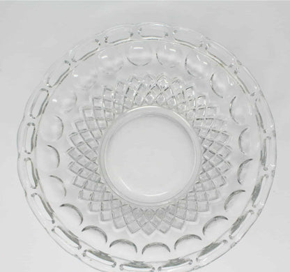 Bowl, McKee Glass, Colonial Band / Plymouth Thumbprint Clear, Vintage