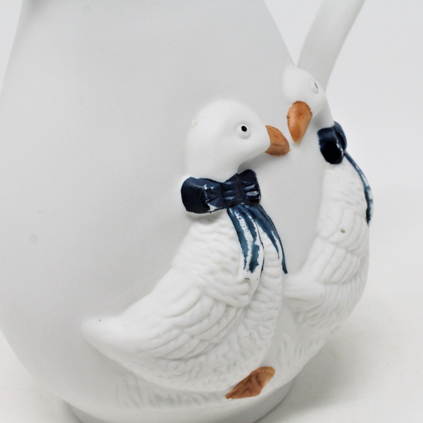 Pitcher, Blue Bow Geese, Ceramic, Vintage, SOLD