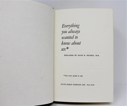 Book, Everything You Ever Wanted to Know About Sex..., Reuben, Hardcover, Vintage 1970