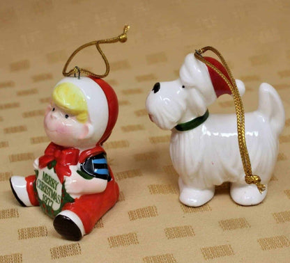 Ornaments, Dennis The Menace & Ruff, In Box, Vintage, NOS, 1977