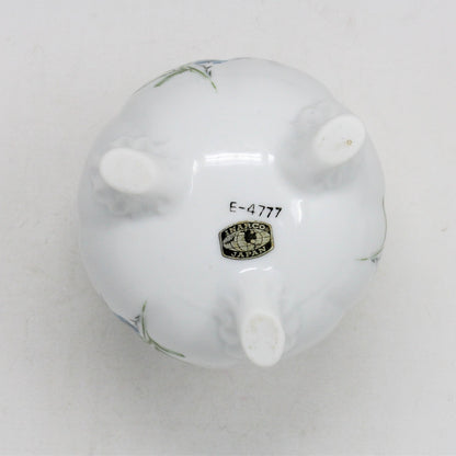 Vase, Inarco, Footed Egg, Blue Floral, Vintage