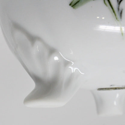 Vase, Inarco, Footed Egg, Blue Floral, Vintage