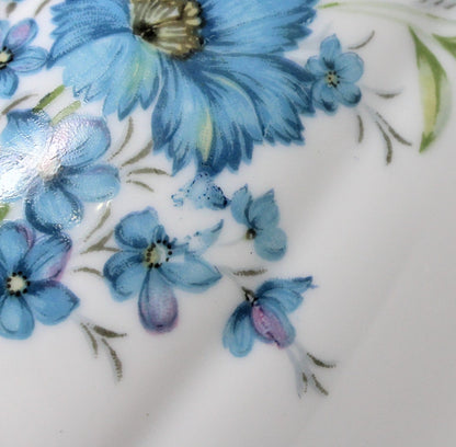 Vase, Inarco, Footed Egg, Blue Floral, Vintage