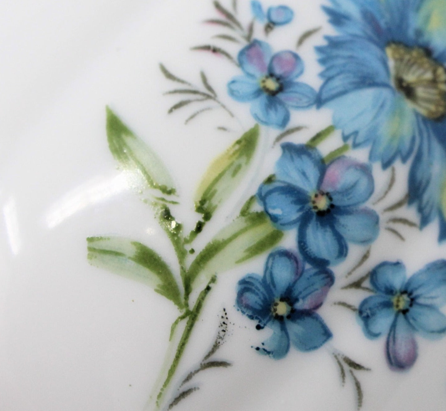 Vase, Inarco, Footed Egg, Blue Floral, Vintage