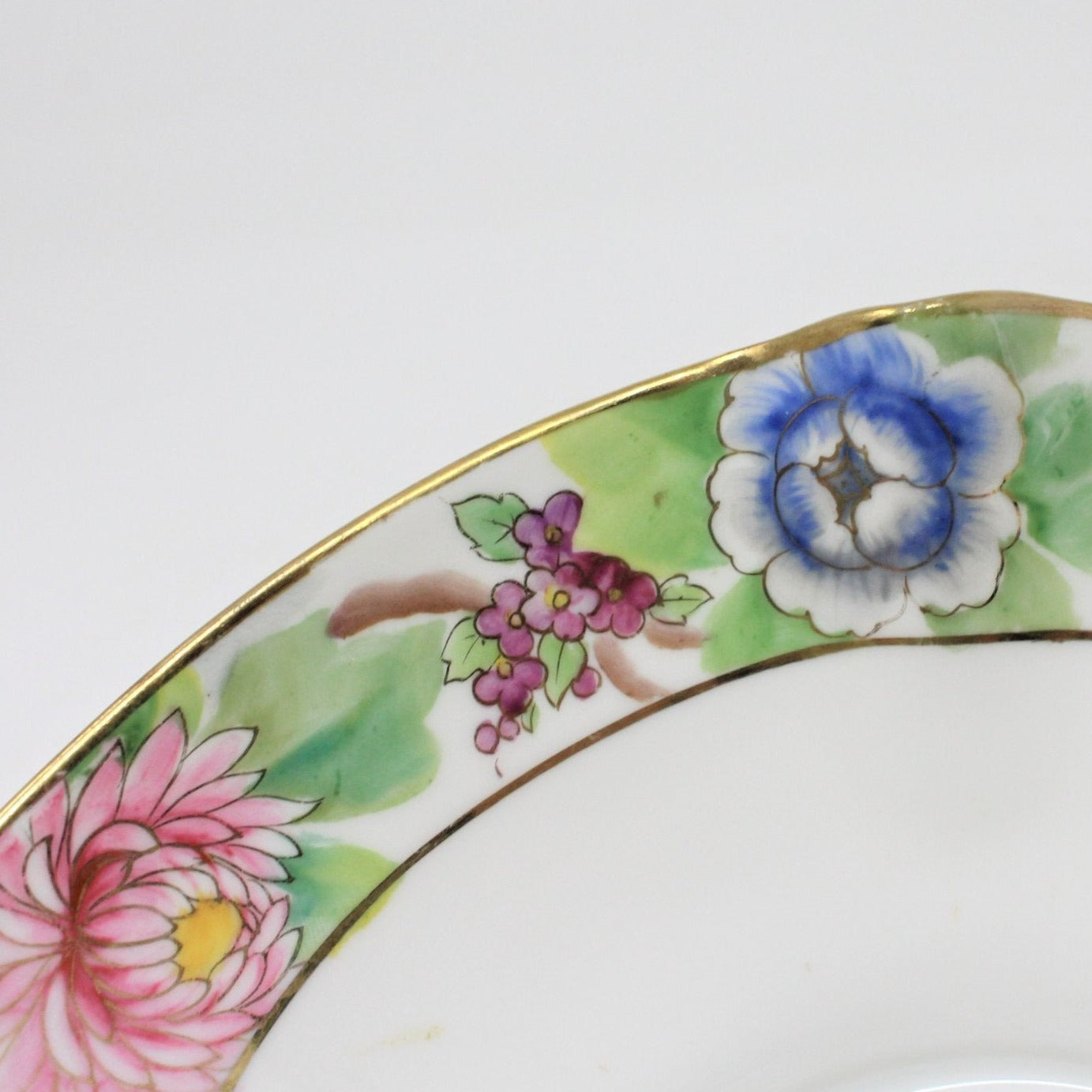 Bowl, Nippon Hand Painted Floral, Double Handled, Japan, Antique