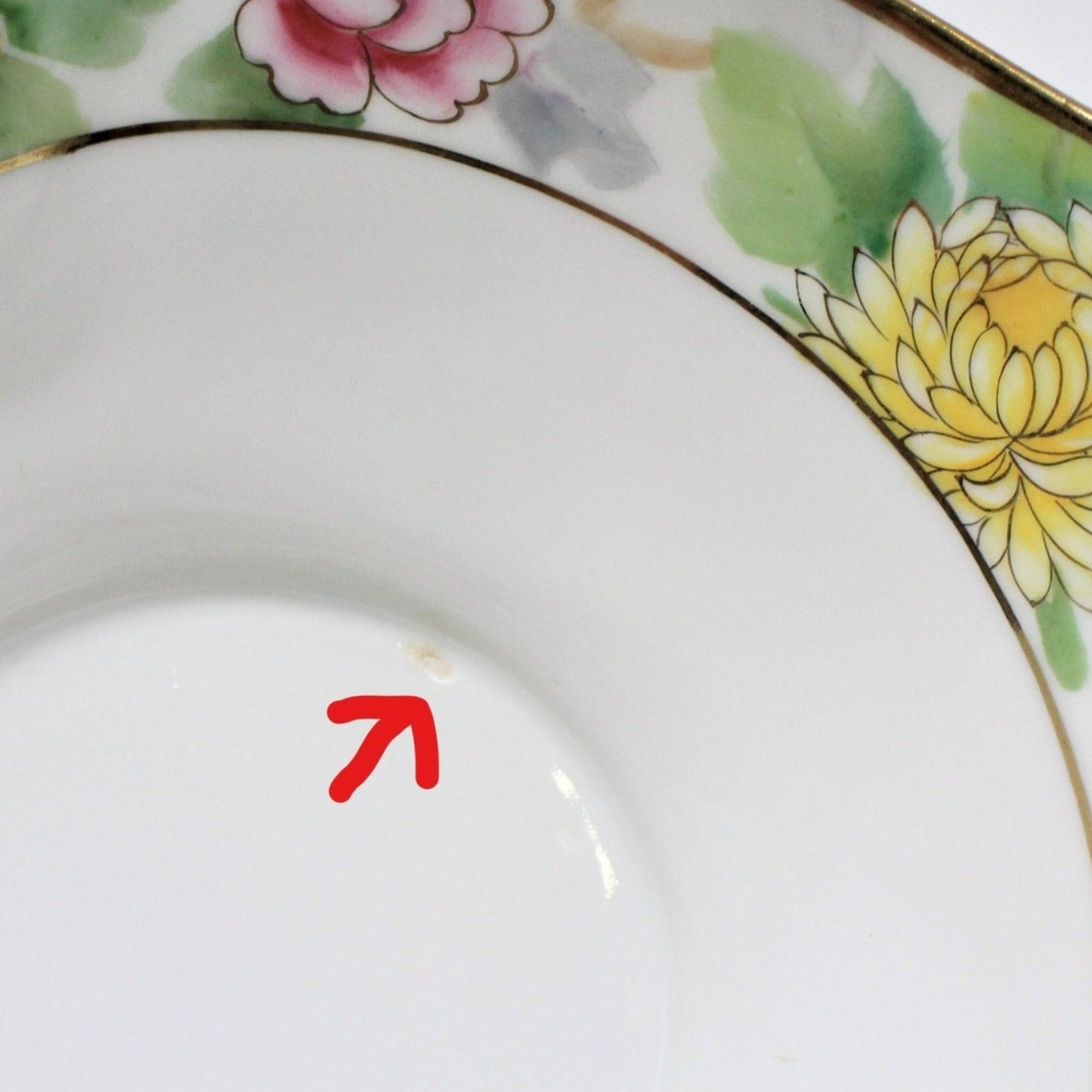 Bowl, Nippon Hand Painted Floral, Double Handled, Japan, Antique