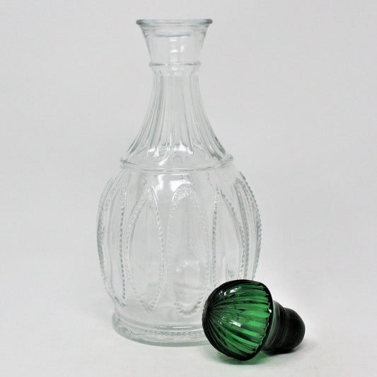 Decanter with Stopper, Avon, Emerald Accent, Vintage, SOLD