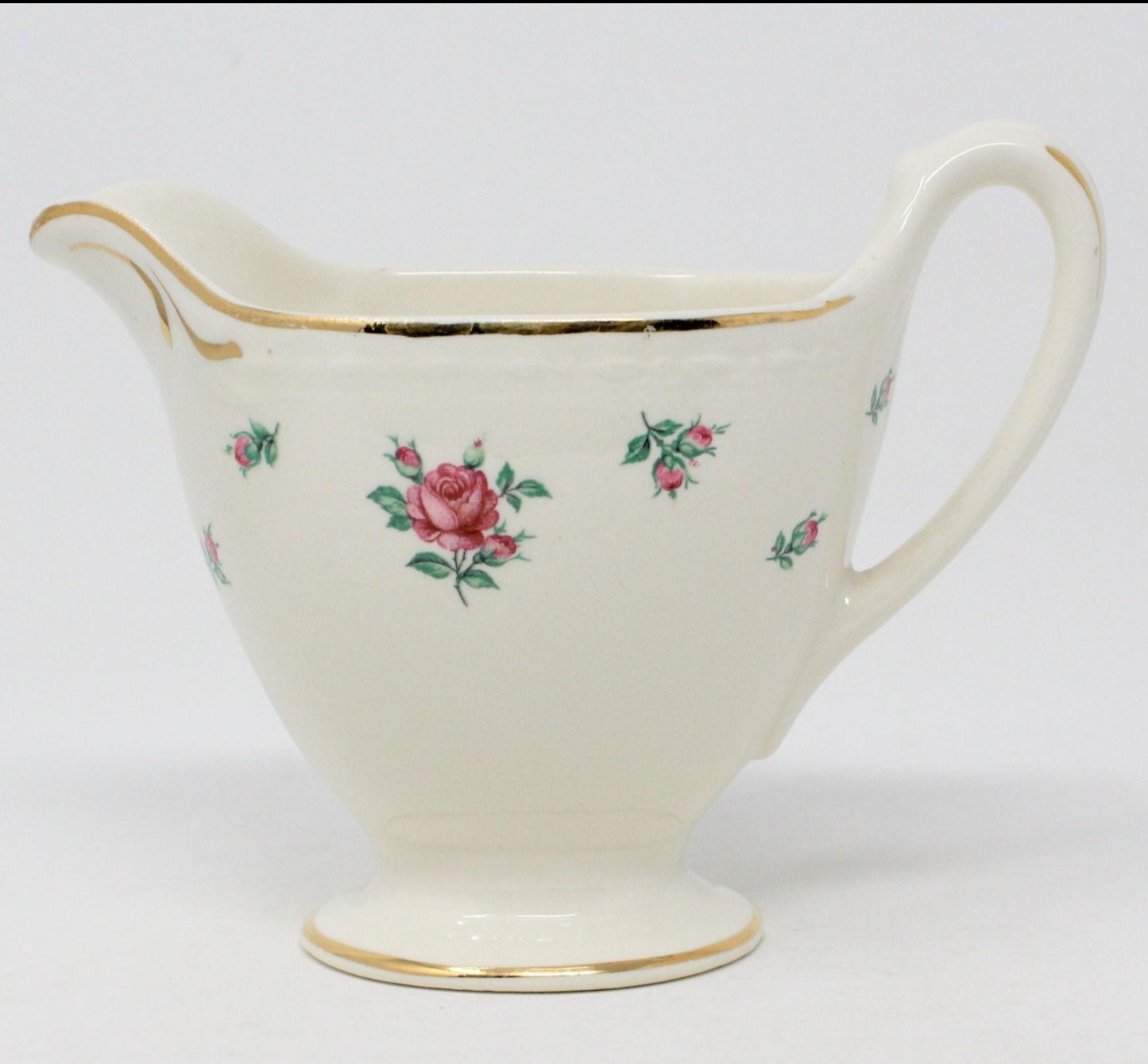 Creamer, Homer Laughlin, Eggshell Georgian, Rambler Rose, Vintage