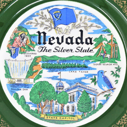 Decorative Plate, Souvenir State Collectors Plate, Nevada, Homer Laughlin 1953