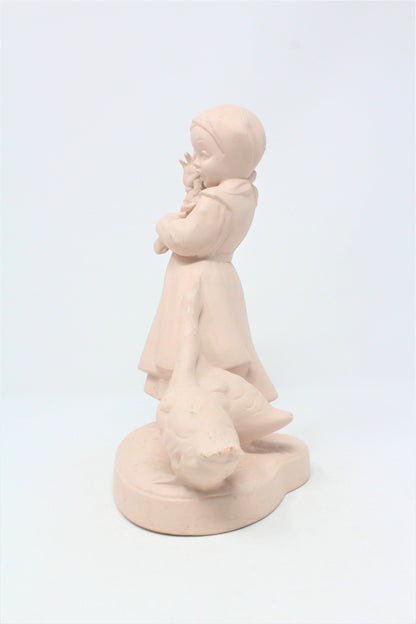 Figurine, Holland Mold Girl with Geese, Ceramic, Vintage