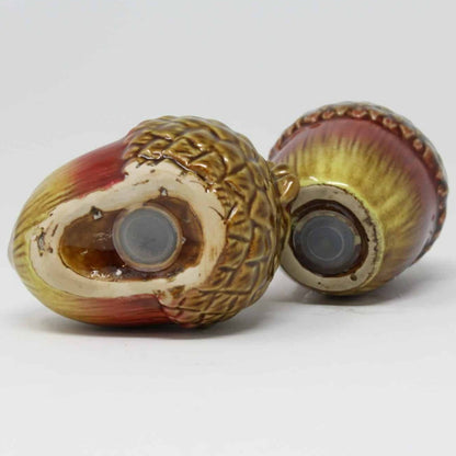 Salt and Pepper Shakers, Acorn Shaped Ceramic, Fall Decor