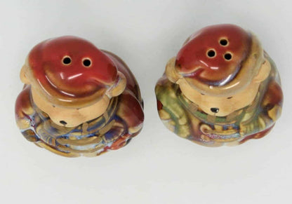 Salt and Pepper Shakers, Teddy Bears with Santa Hats, Ceramic