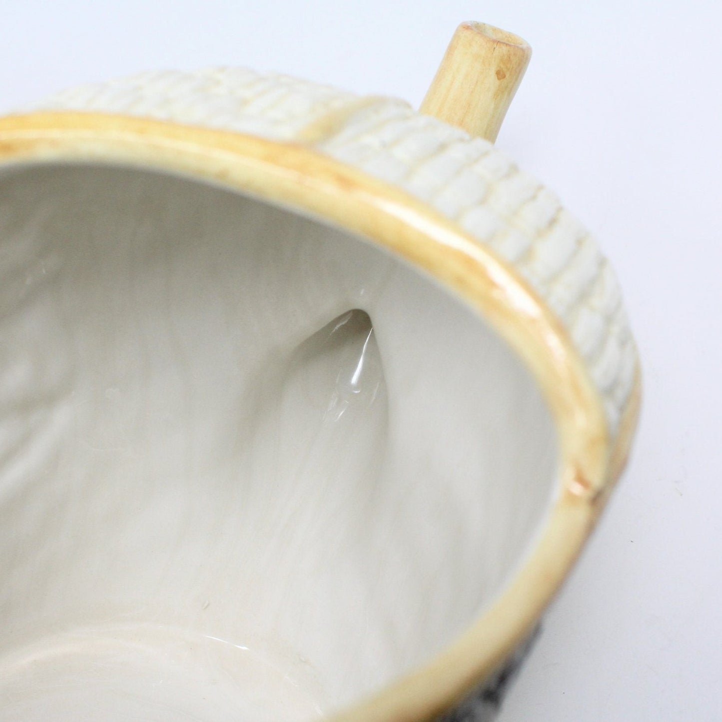 Planter / Vase, Watering Can, Ceramic Wicker, Italy, Vintage, SOLD