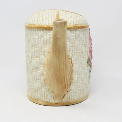 Planter / Vase, Watering Can, Ceramic Wicker, Italy, Vintage, SOLD