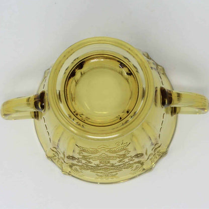 Sugar Bowl, Indiana Glass, Recollection, Amber (Madrid), Vintage