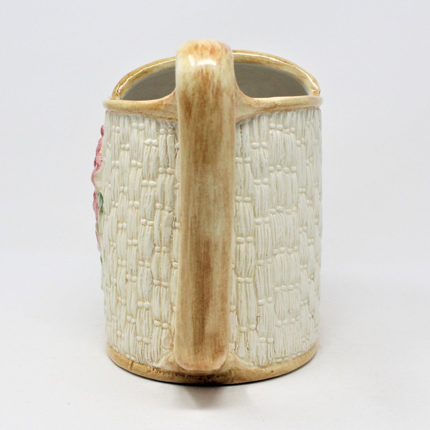 Planter / Vase, Watering Can, Ceramic Wicker, Italy, Vintage, SOLD