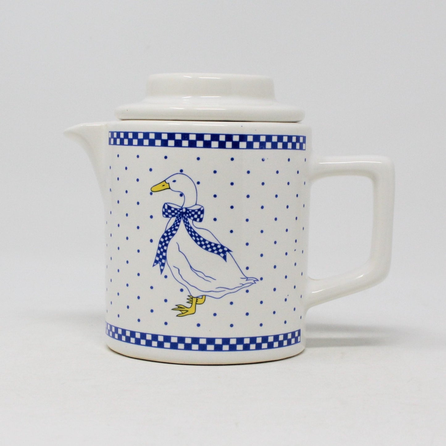 Creamer, Goose with Blue Bow, Ceramic, Vintage