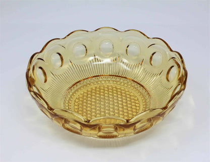 Bowl, Bartlett Collins, Manhattan / St. Genevieve , Amber Glass, Vintage