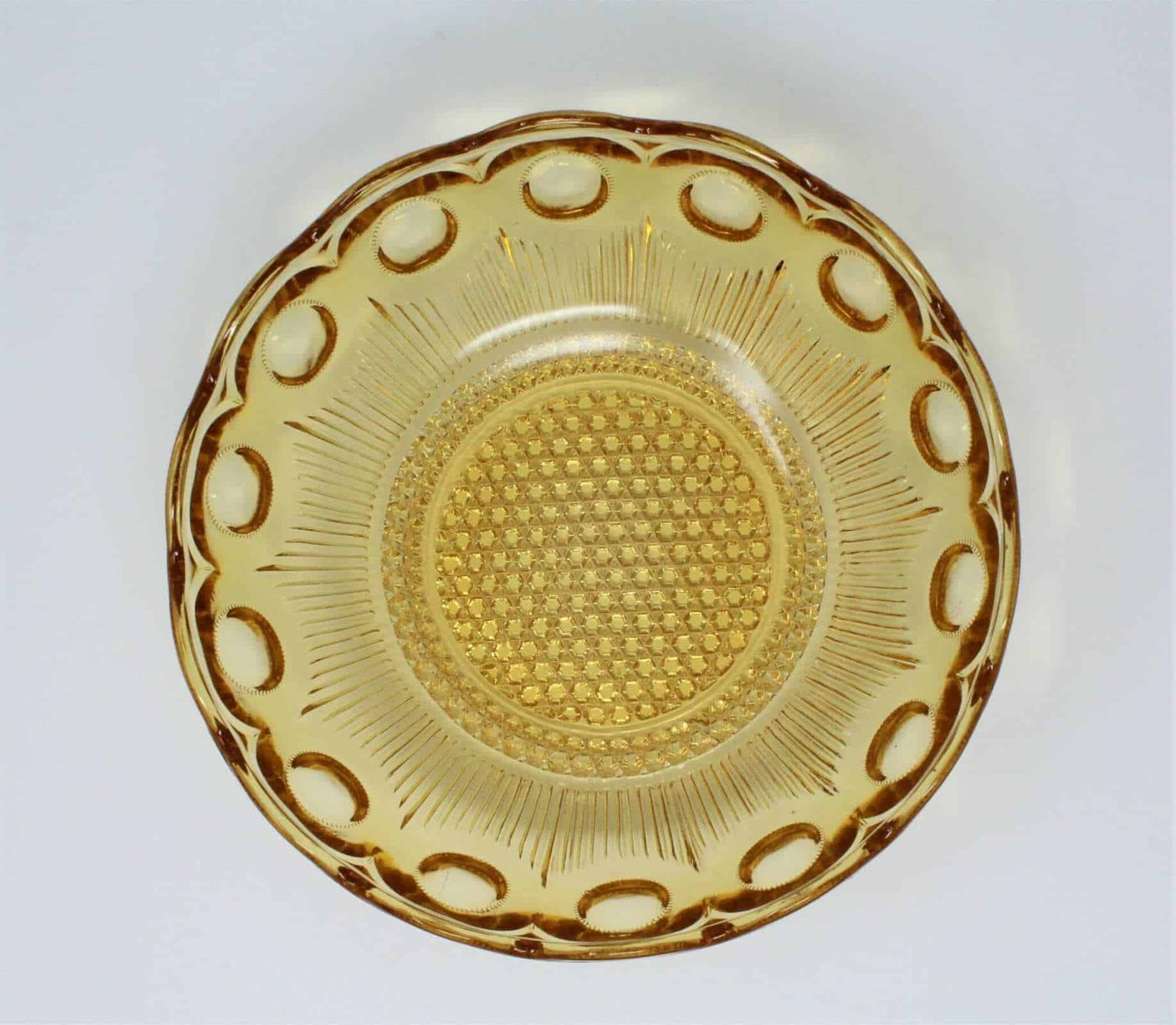 Bowl, Bartlett Collins, Manhattan / St. Genevieve , Amber Glass, Vintage