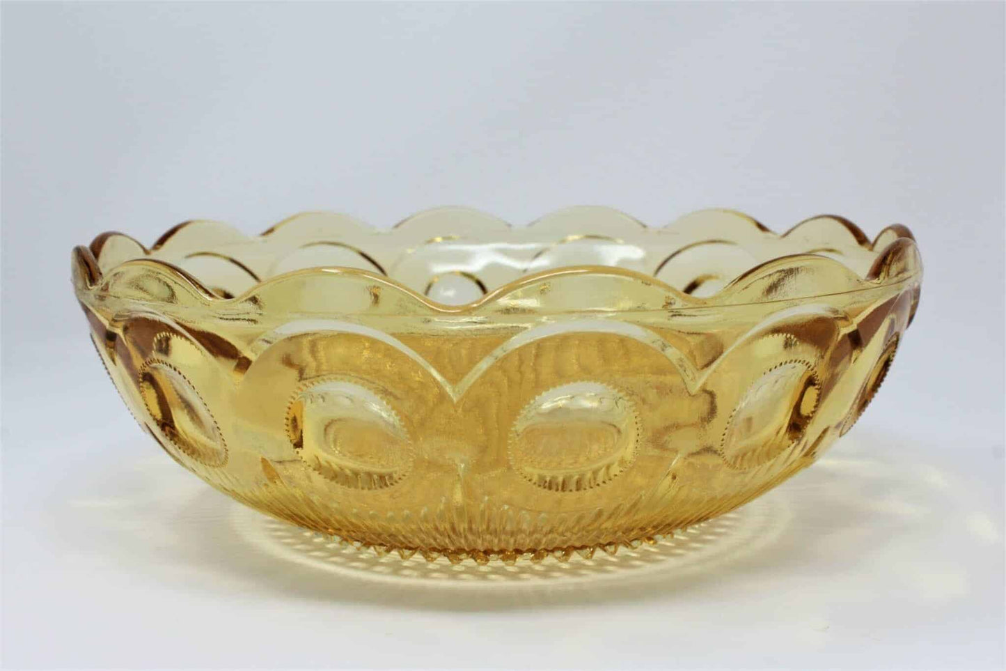 Bowl, Bartlett Collins, Manhattan / St. Genevieve , Amber Glass, Vintage