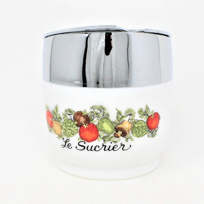 Sugar Bowl with Lid, Gemco-Ware Spice of Life, Le Sucrier, Corning, Vintage