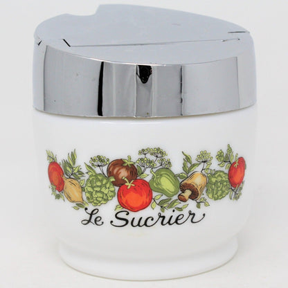 Sugar Bowl with Lid, Gemco-Ware Spice of Life, Le Sucrier, Corning, Vintage