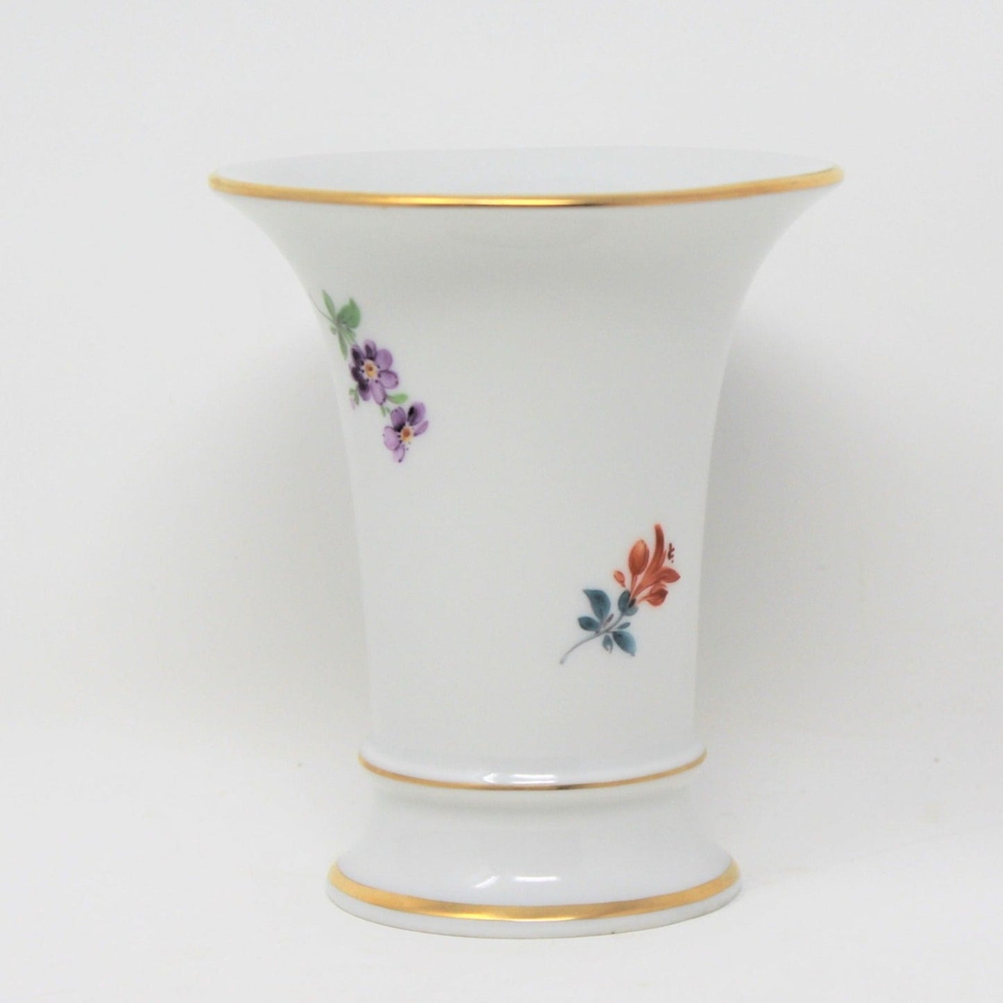 Vase, Trumpet / Funnel Vase, Meissen Porcelain, Floral 60110 Germany, Vintage