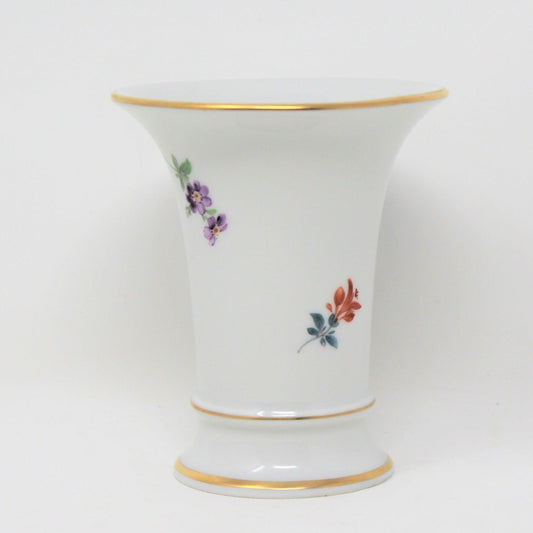 Vase, Trumpet / Funnel Vase, Meissen Porcelain, Floral 60110 Germany, Vintage
