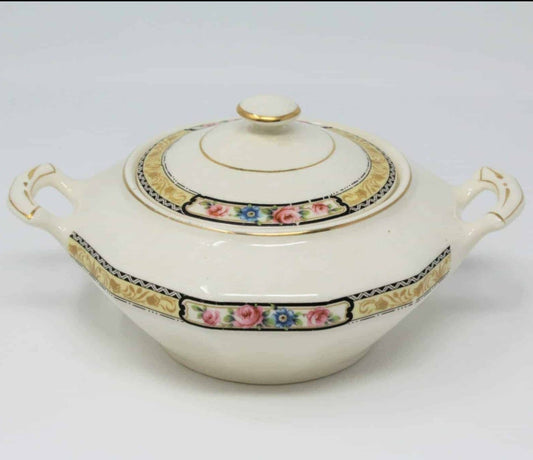 Sugar Bowl with Lid, Edwin M. Knowles, Ivory 29-1-1, Vintage, RARE