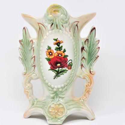 Vase, Victorian Style, Iridescent, Brazil Ceramic, Vintage