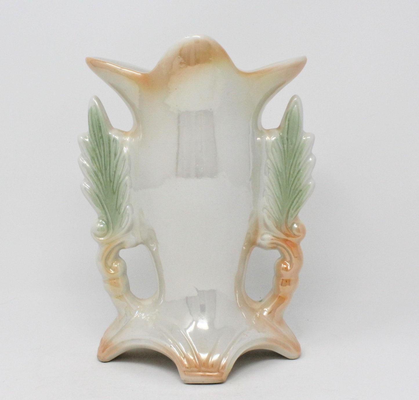 Vase, Victorian Style, Iridescent, Brazil Ceramic, Vintage