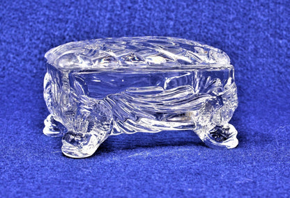 Trinket Box, Cambridge Glass, Caprice, Dolphin Footed, Vintage