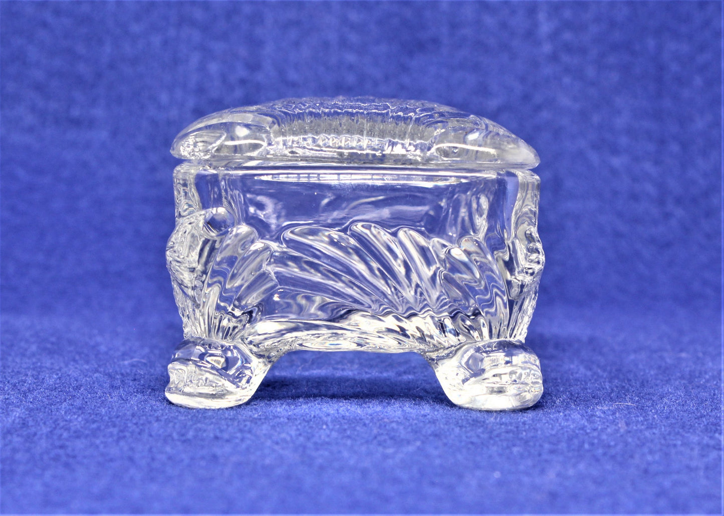 Trinket Box, Cambridge Glass, Caprice, Dolphin Footed, Vintage