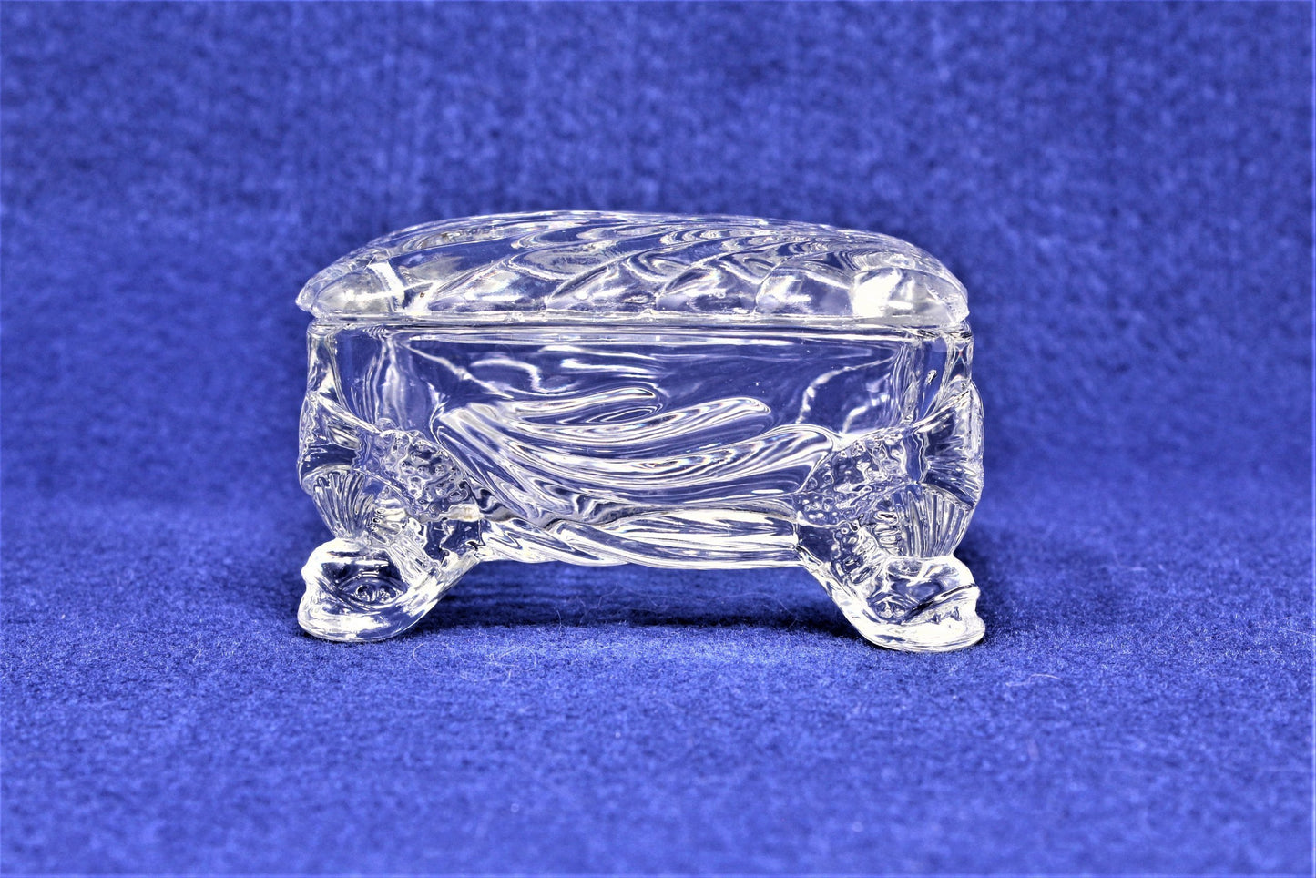 Trinket Box, Cambridge Glass, Caprice, Dolphin Footed, Vintage