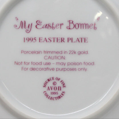Decorative Plate, Avon, Easter 1995, My Easter Bonnet, in Box