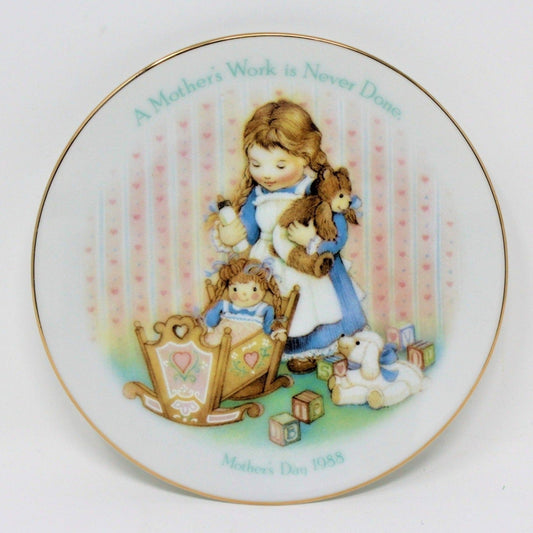 Decorative Plate, Avon, Mother's Day 1988, A Mother's Work is Never Done, in Box, Vintage