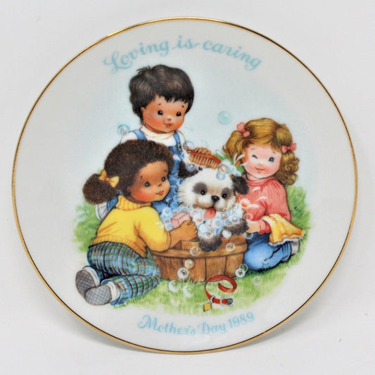 Decorative Plate, Avon, Mother's Day 1989, Loving is Caring, Vintage