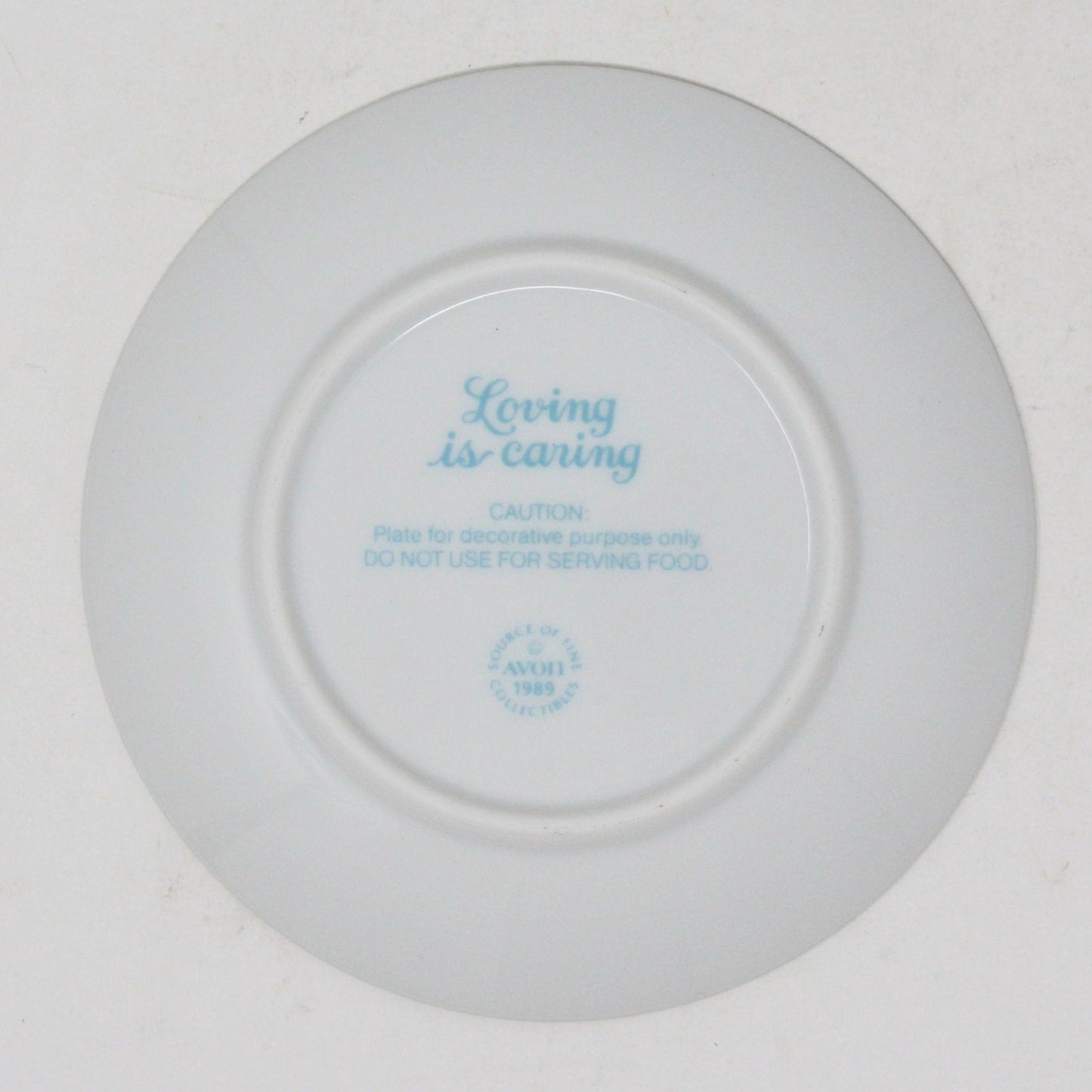 Decorative Plate, Avon, Mother's Day 1989, Loving is Caring, Vintage