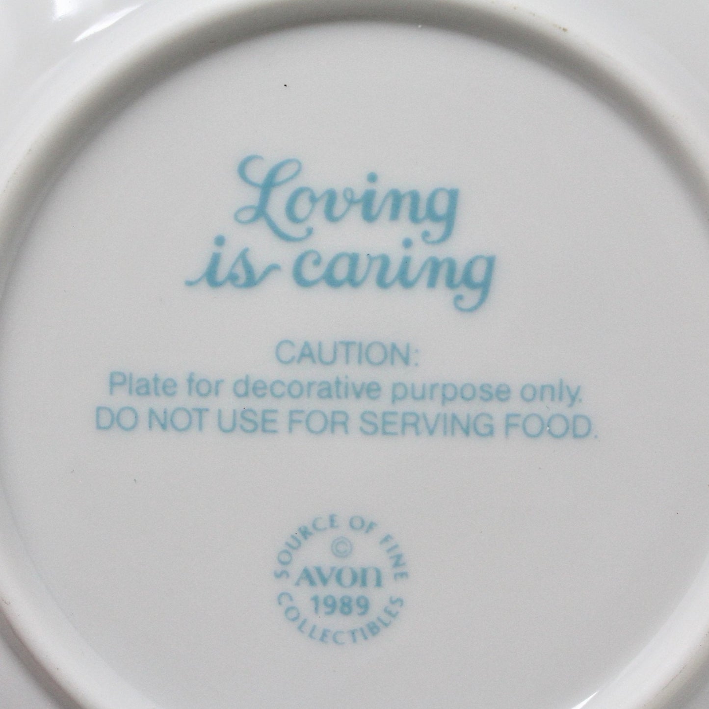 Decorative Plate, Avon, Mother's Day 1989, Loving is Caring, Vintage