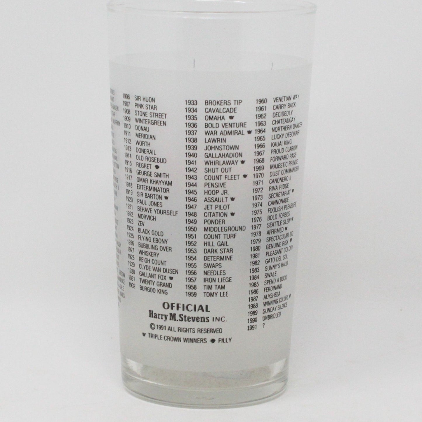 Mint Julep Glass, Kentucky Derby, Churchill Downs, 1991 Vintage