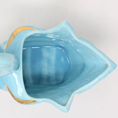 Planter / Vase, Swan, Blue Iridescent, Vintage Pottery