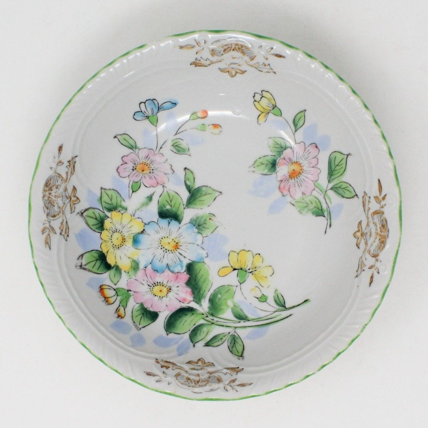 Bowl, Hand Painted Floral, Ceramic, Japan, Vintage