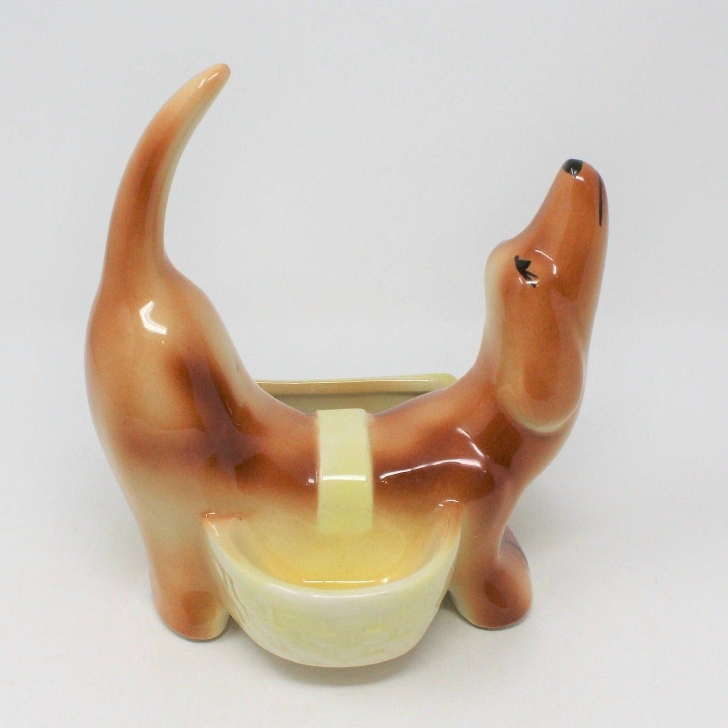 Dresser Valet Caddy, Dachshund Dog Wallet / Cell Phone Holder, Vintage