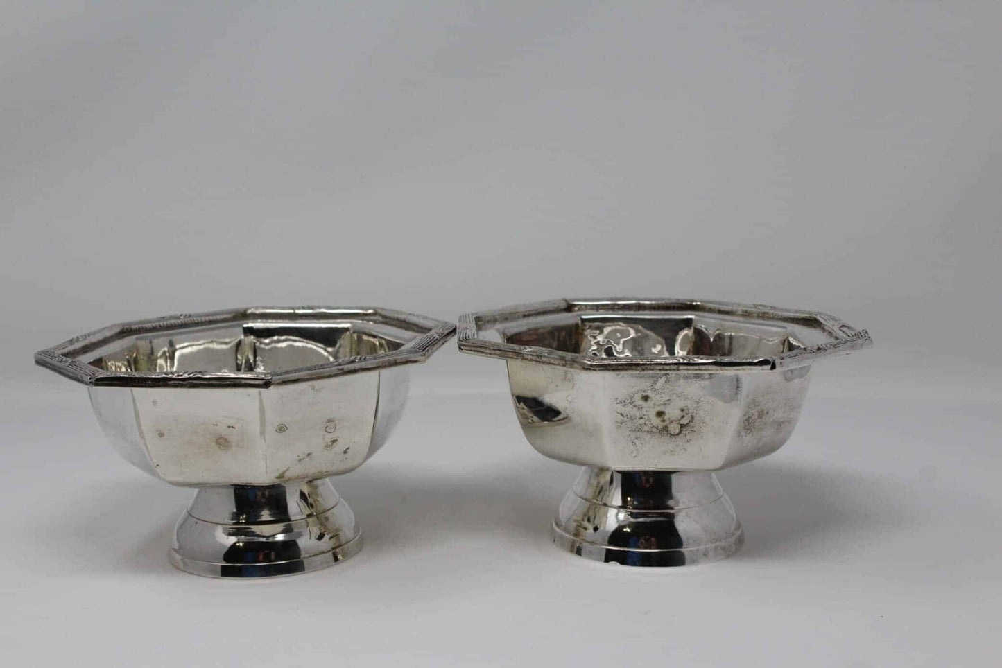 Bowls, Silver Plate, Octagon Shaped, Set of 2, Vintage - Reduced