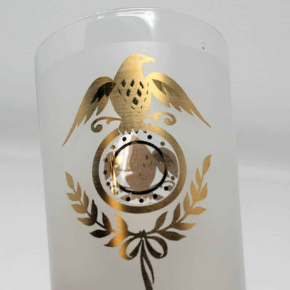 Glasses, Cocktail / Highball, Gold Eagle Frosted, Set of 2, Vintage