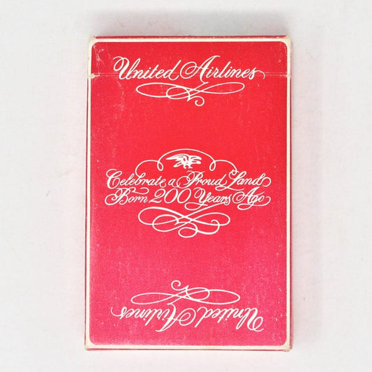 Playing Cards, United Airlines, 1976 Bicentennial Red, Vintage